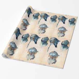 ANTIQUE KNIGHT ARMORS / DREI STUDIEN EINES HELMET GESCHENKPAPIER