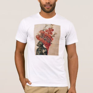 ANTIQUE KNIGHT HELMET, DRAGONS UND ROTE FEATHERS T-Shirt