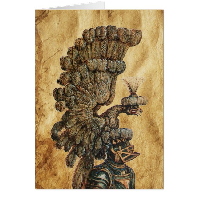 ANTIQUE KNIGHT HELMET MIT Edel-Pergament (Vorne)