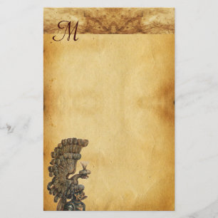 ANTIQUE KNIGHT HELMET MIT Edel-Pergament Briefpapier