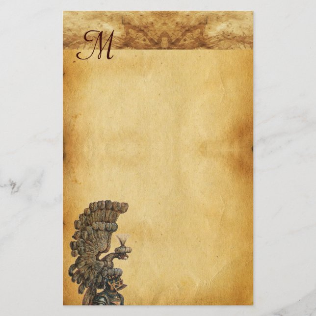 ANTIQUE KNIGHT HELMET MIT Edel-Pergament Briefpapier (Vorderseite)