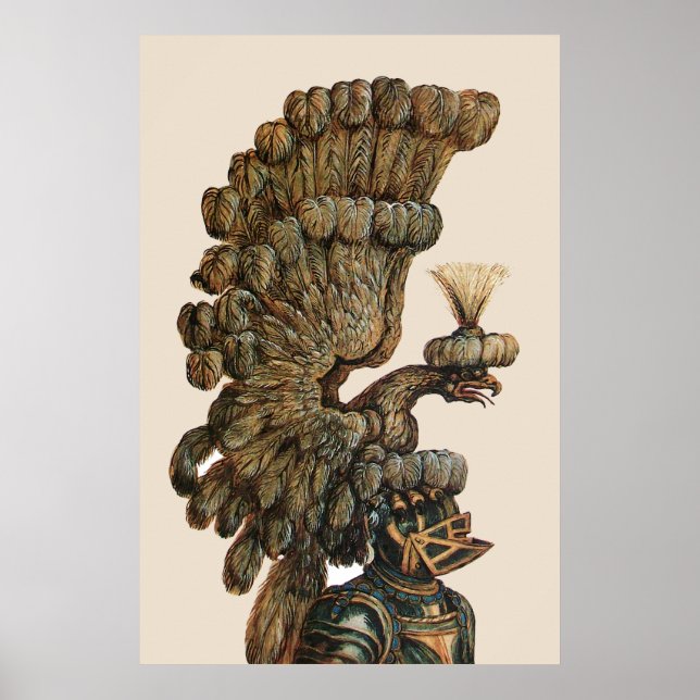 ANTIQUE KNIGHT HELMET MIT EGLE POSTER (Vorne)