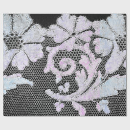 ANTIQUE LACE BLACK UND BLUES WRAPPING PAPIER GESCHENKPAPIER