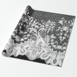 ANTIQUE LACE SCHWARZ UND WEISS Wrapping Paper Geschenkpapier