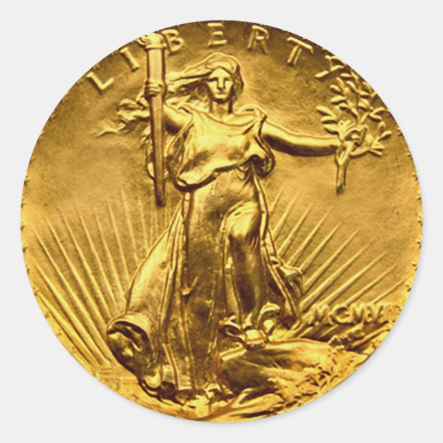 Antique Liberty Dollar Coin Runder Aufkleber (Vorderseite)