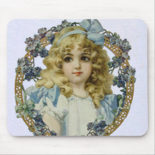 Antique Little Girl Child Portrait Beautiful Mousepad