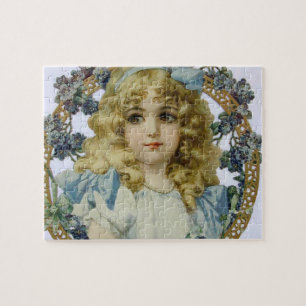 Antique Little Girl Child Portrait Beautiful Puzzle