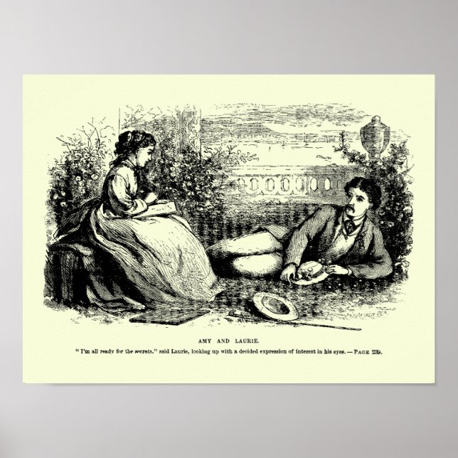 Antique Little Women frontispiece 2 von May Alcott Poster (Vorne)
