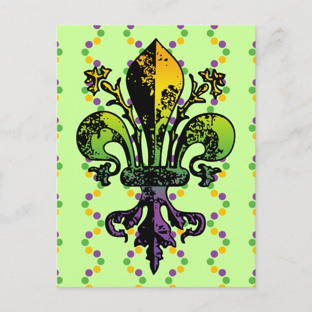 Antique Mardi Gras Fleur Postkarte (Vorderseite)