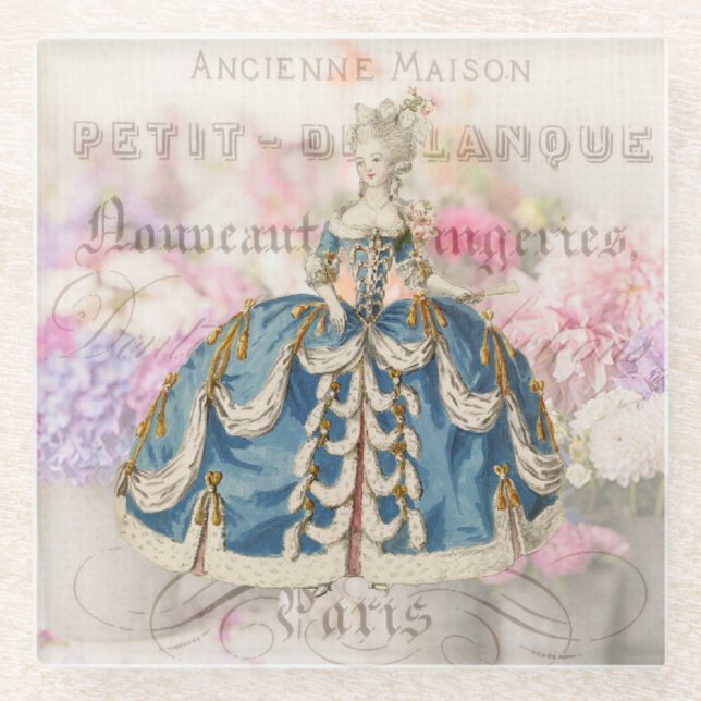 Antique Marie Antoinette Glass Untersetzer (Vorderseite)