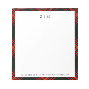 Antique Menzies Jagdklan Tartan Kariert Notizblock