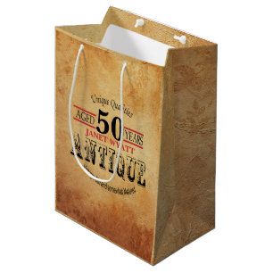 Antique Milestone 50. Geburtstag 2 Mittlere Geschenktüte