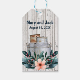 Antique Milk Cans Rustikales Monogramm Hochzeitsme Geschenkanhänger