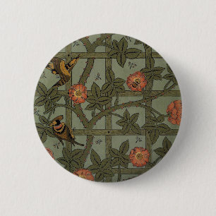 Antique Morris Trellis Wallpaper Button