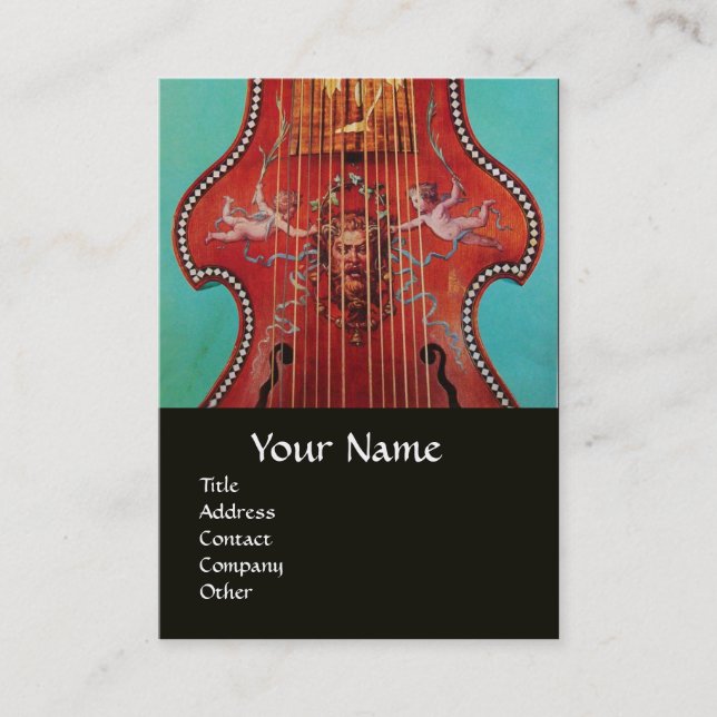 ANTIQUE MUSIKINSTRUMENTE,LIRA DA GAMBA Music Visitenkarte (Vorderseite)