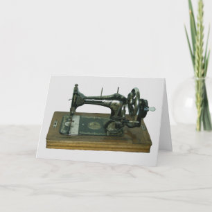 ANTIQUE NÄHMASCHINE LEERE GRUßKARTEN IM INNEREN KARTE