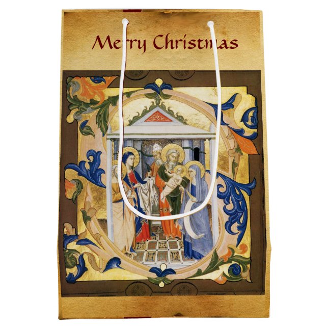 ANTIQUE-NATIVITÄTSPARKMENT MITTLERE GESCHENKTÜTE (Rückseite)