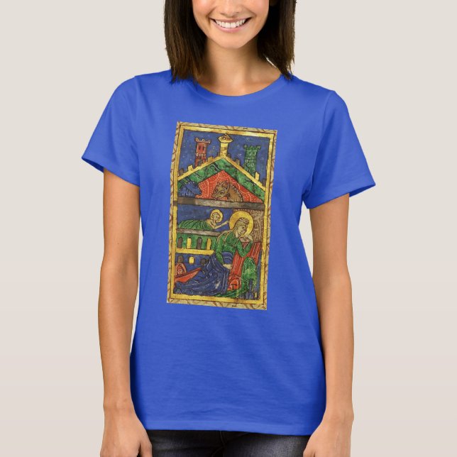 ANTIQUE NATIVITY CHRISTMAS PARCHMENT T-Shirt (Vorderseite)