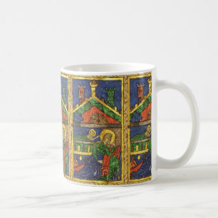 ANTIQUE NATIVITY CHRISTMAS PARCHMENT TASSE