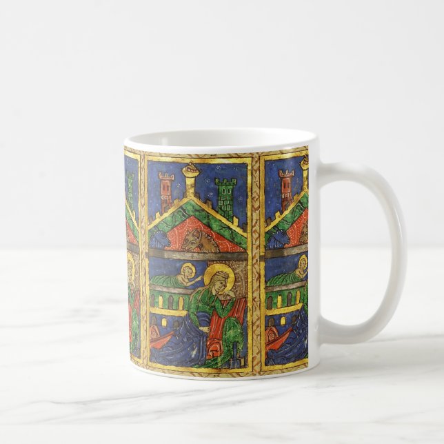 ANTIQUE NATIVITY CHRISTMAS PARCHMENT TASSE (Rechts)