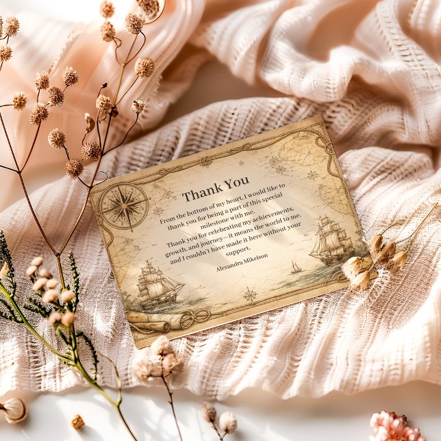 Antique Nautical Map Birthday Dankeskarte (Von Creator hochgeladen)