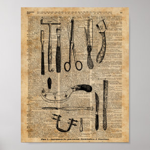 Antique Necropsy Kits,Zombie Apoalypse,Vintage Art Poster