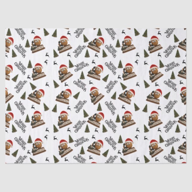 Antique Nut Christmas Wrapping Paper Seidenpapier (Vorderseite)