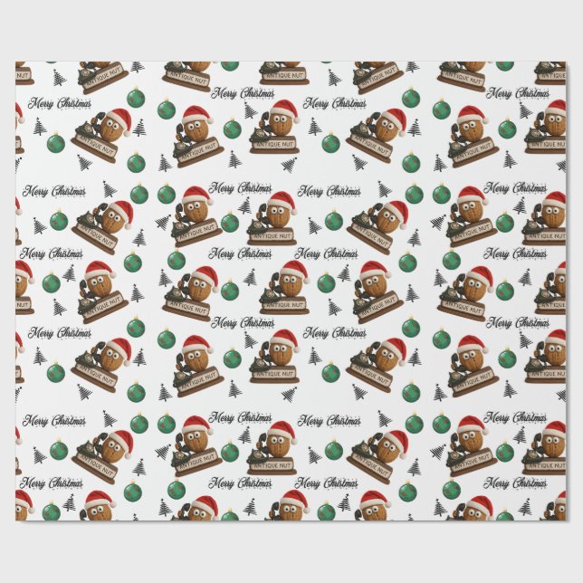 Antique Nut With Retro Phone Christmas Pattern Geschenkpapier (Flach)