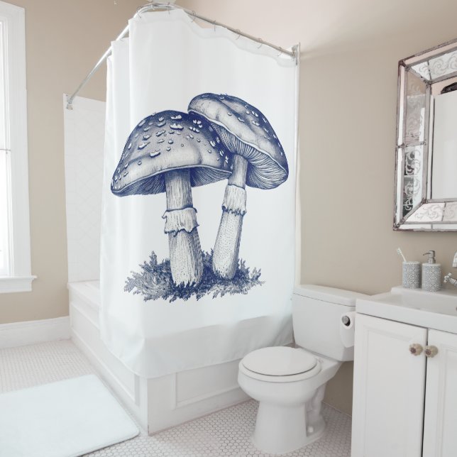 Antique of mushroom drawing duschvorhang (Beispiel)
