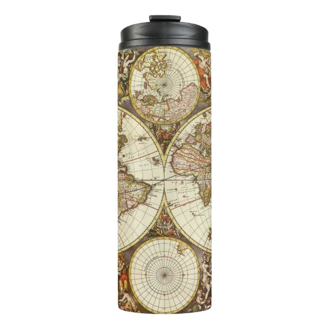 Antique Old World Map by Frederick de Wit, c. 1680 Thermosbecher (Vorderseite)