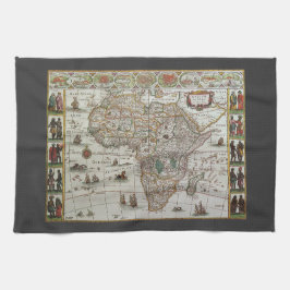 Antique Old World Map of Africa by Blaeu, c.1635 Handtuch