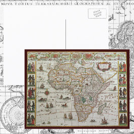 Antique Old World Map of Africa by Blaeu, c.1635 Postkarte