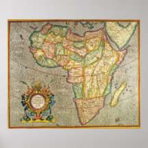 Antique Old World Mercator Map of Africa, 1633