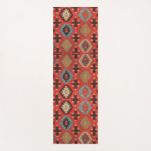 Antique Oriental Orange Red Kurdisch Kilim