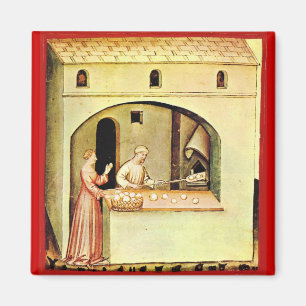 ANTIQUE OVEN BAKER, BAKERY BREAD SHOP MAGNET