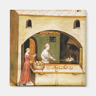 ANTIQUE OVEN BAKER, BAKERY BREAD SHOP MAGNET