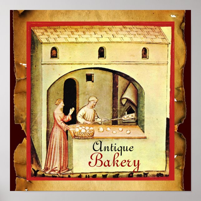 ANTIQUE OVEN BAKER, BAKERY BREAD SHOP POSTER (Vorne)