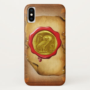 ANTIQUE OWL GOLD GELB ROTES WAX SIEGEL Perchment Case-Mate iPhone Hülle