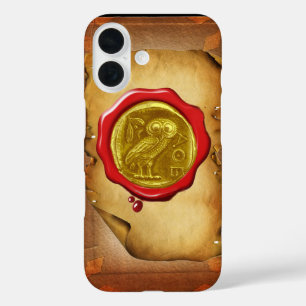 ANTIQUE OWL GOLD GELB ROTES WAX SIEGEL Perchment iPhone 16 Hülle