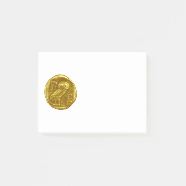 ANTIQUE OWL Gold Post-it Klebezettel (Vorderseite)