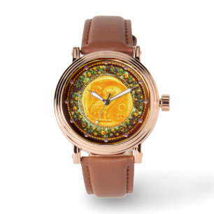 ANTIQUE OWL GOLD YELLOW ARMBANDUHR