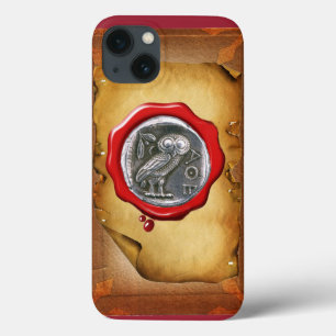 ANTIQUE OWL SILVER ROTES WAX SIEGEL Perchment Case-Mate iPhone Hülle