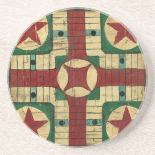 Antique Parcheesi Game Board von Ethan Harper Getränkeuntersetzer