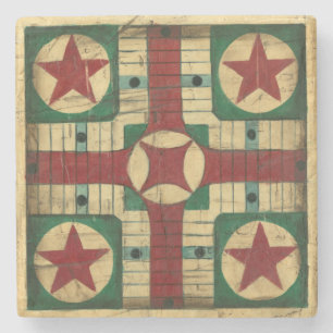 Antique Parcheesi Game Board von Ethan Harper Steinuntersetzer