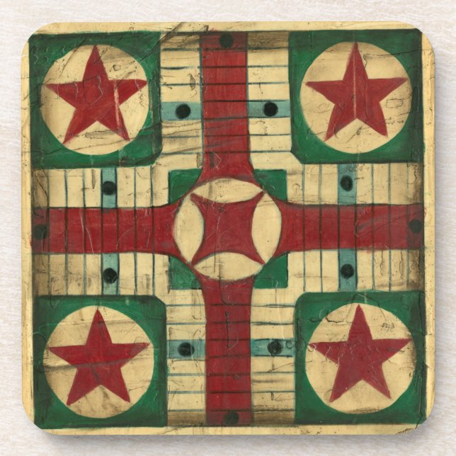 Antique Parcheesi Game Board von Ethan Harper Untersetzer (Vorderseite)