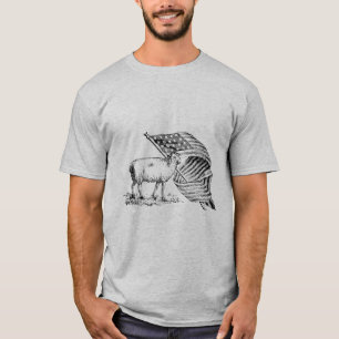 Antique Patriotic American Sheep T-Shirt