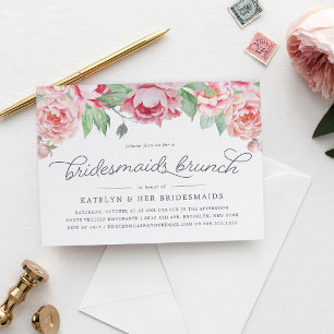 Antique Peony Bridesmaids Brunch Einladung