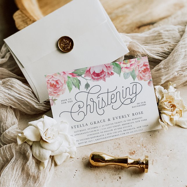 Antique Peony Twins Einladungen feiern (Von Creator hochgeladen)