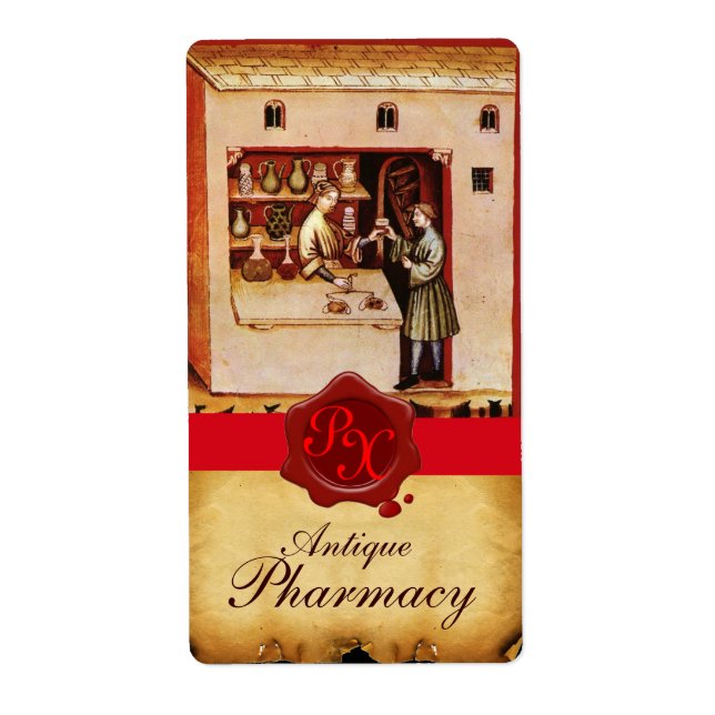 ANTIQUE PHARMAZIE ROTES WAX SIEGEL MONOGRAM (Vorne)