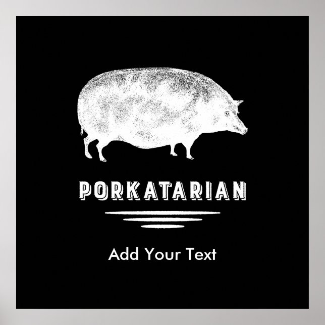 Antique Pig Bacon Lover Porkatarian Funny Poster (Vorne)